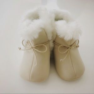 Fur trim booties